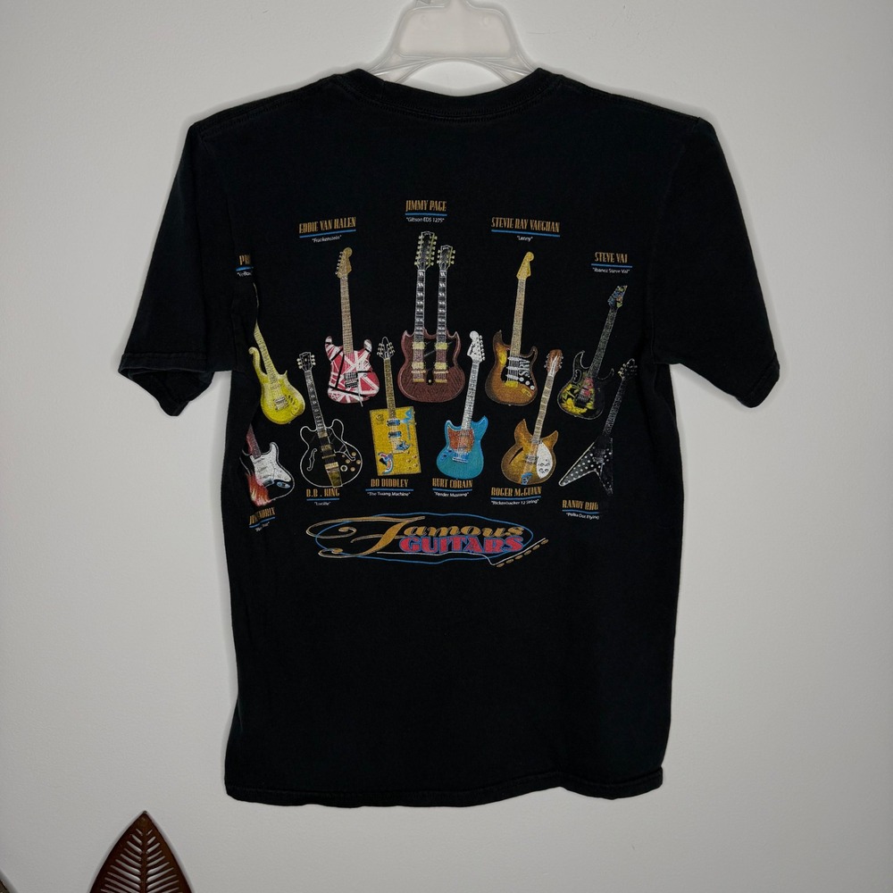 M18 Famous Guitars‎ Taboo T Shirt Graphic Print Jimmy Paige Prince Kurt Cobain